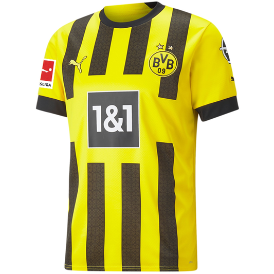 Puma BVB Dortmund Muokoko Home Jersey w/ Bundesliga Patch 22/23 (Cyber Yellow/Black)