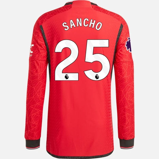 Adidas Man's Jadon Sancho Manchester United 23/24 Authentic Long Sleeve Home Jersey