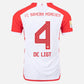Adidas Man's Matthijs De Ligt Bayern Munich 23/24 Authentic Home Jersey