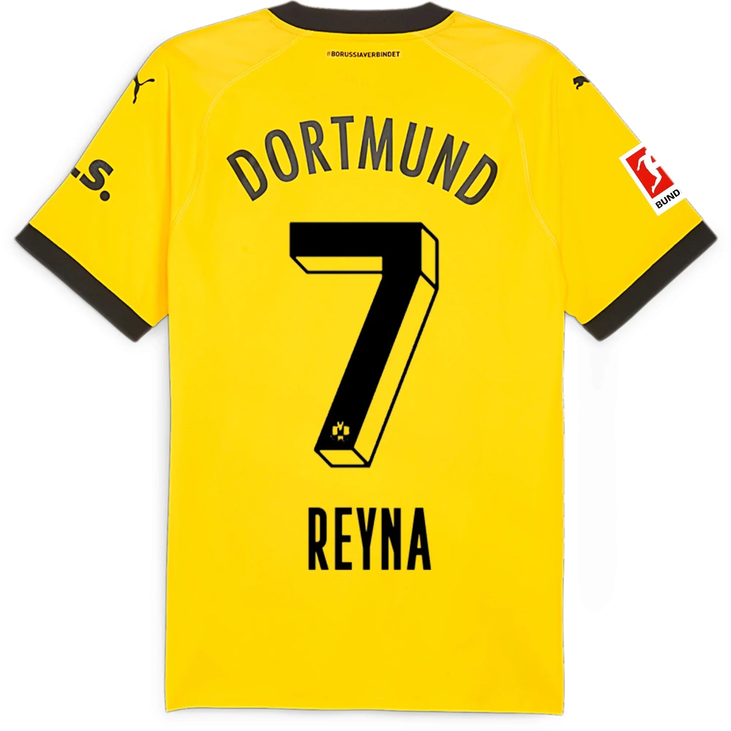 Puma Man's GiovanniI Reyna Borussia Dortmund 23/24 Authentic Home Jersey