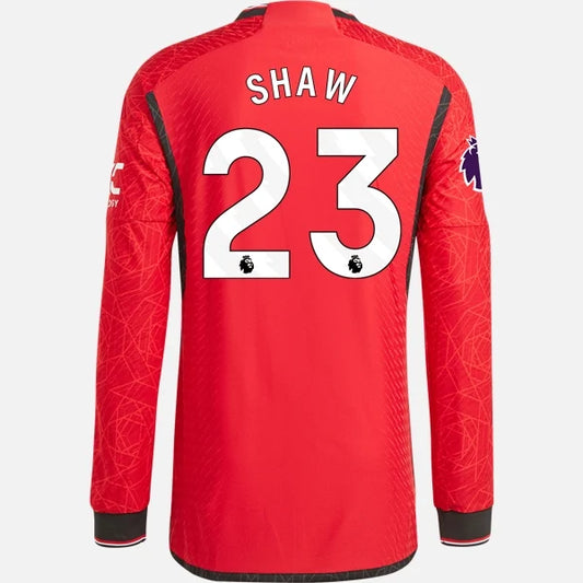 Adidas Man's Luke Shaw Manchester United 23/24 Authentic Long Sleeve Home Jersey