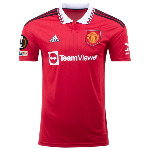 adidas Manchester United Lisandro Martinez Home Jersey w/ Europa League Patches 22/23 (Real Red)