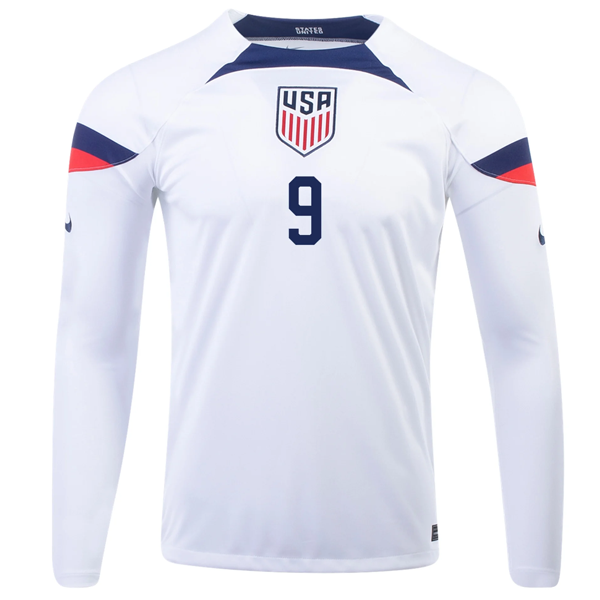 Nike United States Jesus Ferreira Home Long Sleeve Jersey 22/23 (White/Loyal Blue)