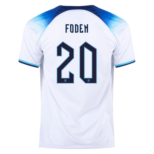 Nike England Authentic Match Phil Foden Home Jersey 22/23 (White/Blue Fury/Blue Void)