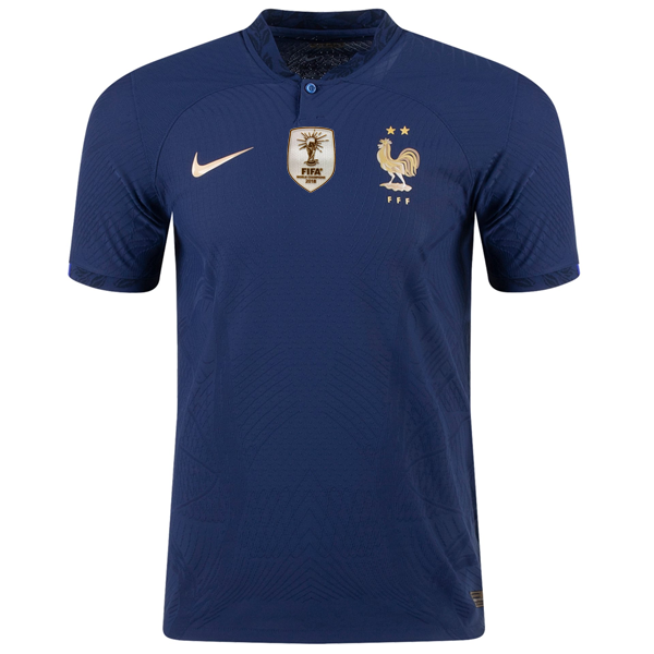 Nike France Authentic Match Home Jersey w/ World Cup Champion Patch 22/23 (Midnight Navy/Metallic Gold)