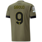 Puma AC Milan Oliver Giroud Third Jersey w/ Champions League Patches 22/23 (Dark Green Moss/Spring Moss)