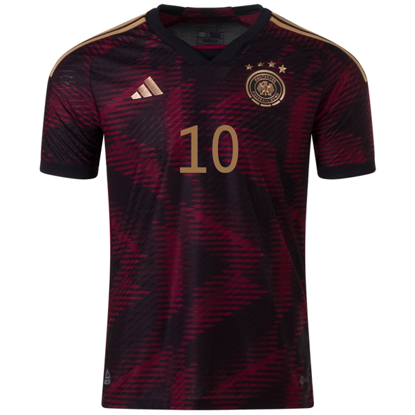 adidas Germany Authentic Serge Gnabry Away Jersey 22/23 (Black/Burgundy)