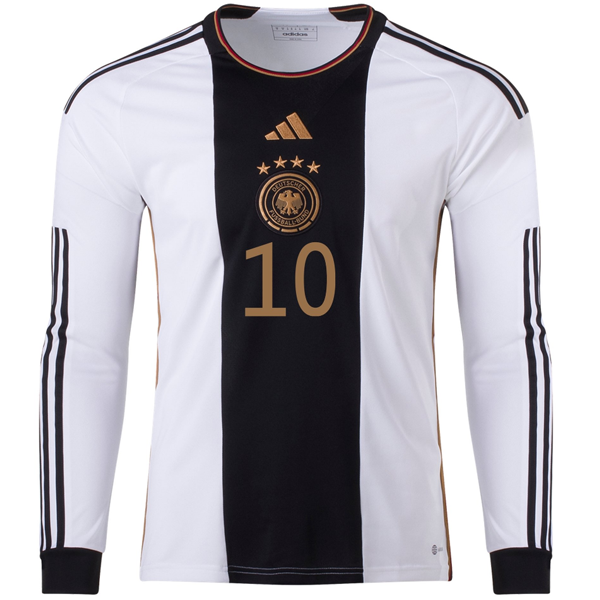 adidas Germany Serge Gnabry Home Long Sleeve Jersey 22/23 (White/Black)