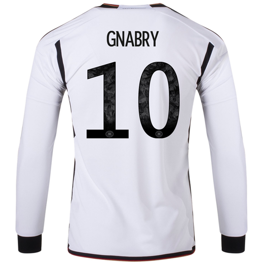 adidas Germany Serge Gnabry Home Long Sleeve Jersey 22/23 (White/Black)