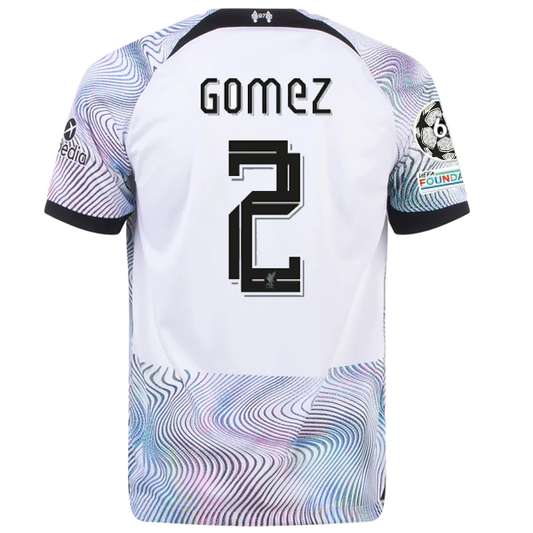 Nike Liverpool Joe Gomez Away Jersey w/ Champions League Patches 22/23 (White/Black)
