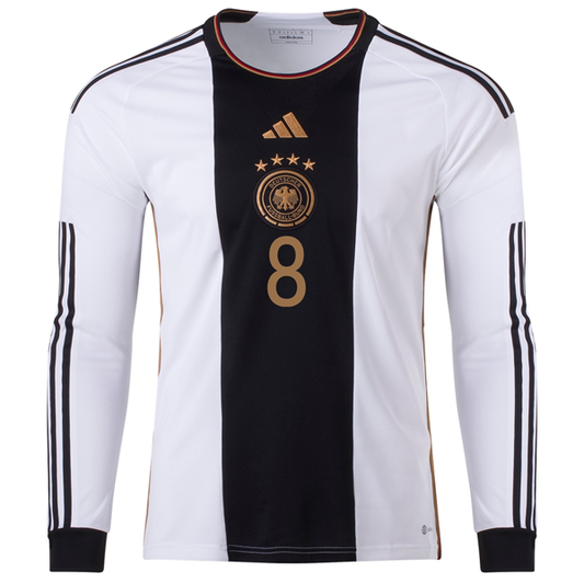 adidas Germany Leon Goretzka Home Long Sleeve Jersey 22/23 (White/Black)