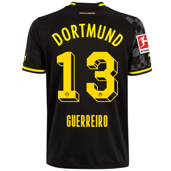 Puma Borussia Dortmund Guerreiro Away Jersey w/ Bundesliga Patch 22/23 (Puma Black/Asphalt)