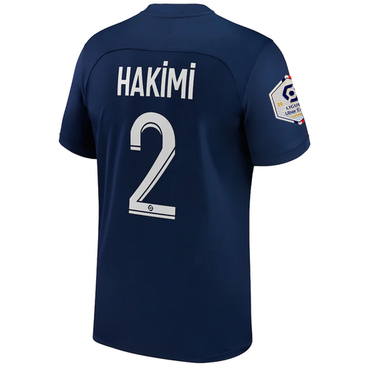 Nike Paris Saint-Germain Archaf Hakimi Home Jersey w/ Ligue 1 Champion Patch 22/23 (Midnight Navy/White)