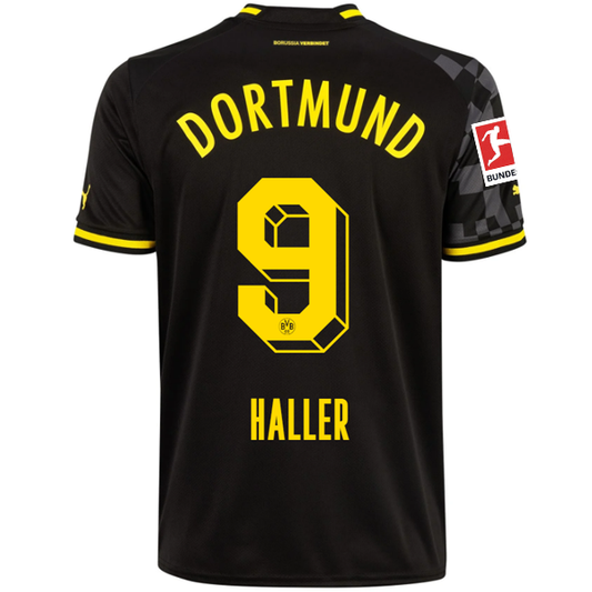 Puma Borussia Dortmund Sebastian Haller Away Jersey w/ Bundesliga Patch 22/23 (Puma Black/Asphalt)