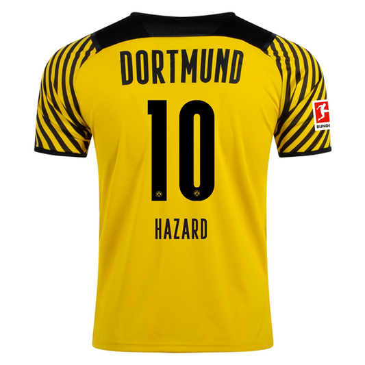 Puma Dortmund Thorgan Hazard Home Jersey w/ Bundesliga Patch 21/22 (Cyber Yellow/Black)