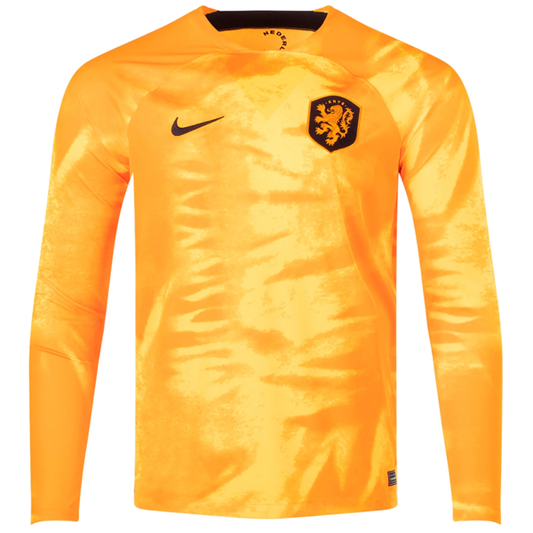 Nike Netherlands Long Sleeve Home Jersey 22/23 (Laser Orange/Black)