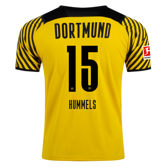 Puma Dortmund Mats Hummels Home Jersey w/ Bundesliga Patch 21/22 (Cyber Yellow/Black)