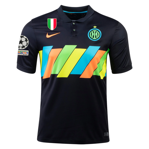 Nike Inter Milan Third Jersey w/ Champions League Patches 21/22 (Black/Total Orange)