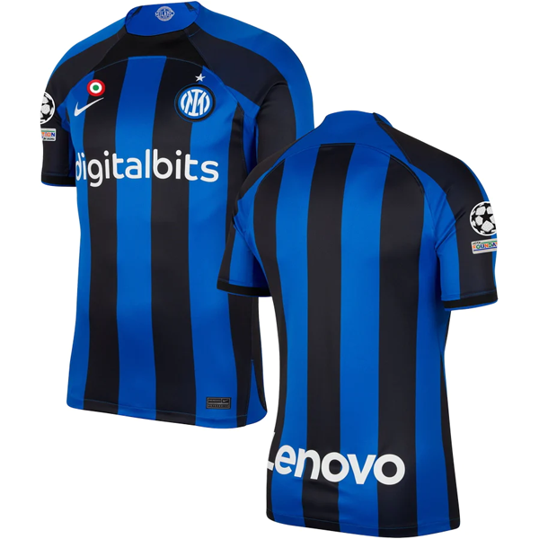 Nike Inter Milan Home Jersey w/ Champions League Patches 22/23 (Lyon Blue/Black)