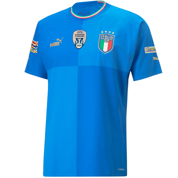 Puma Authentic Italy Home Jersey w/ Nations League and Euro Patches 22/23 (Team Power Blue/Peacoat)