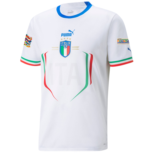 Puma Italy Away Jersey w/ Nations League Patches 22/23 (Puma White/Ultra Blue)