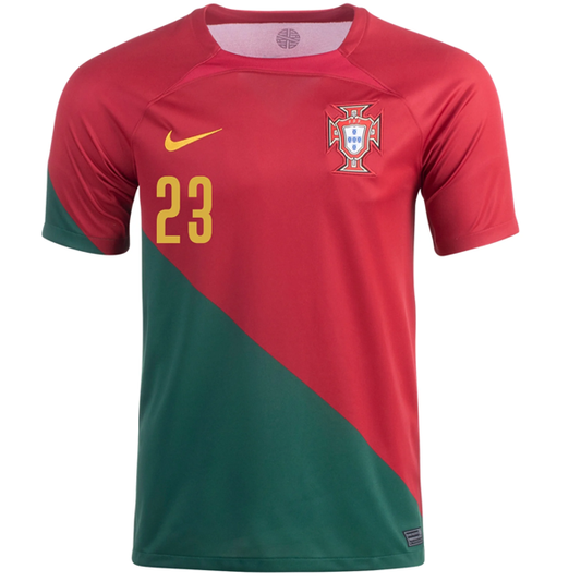 Nike Portugal Rafael Leao Home Jersey 22/23 (Pepper Red/Gold Dart)