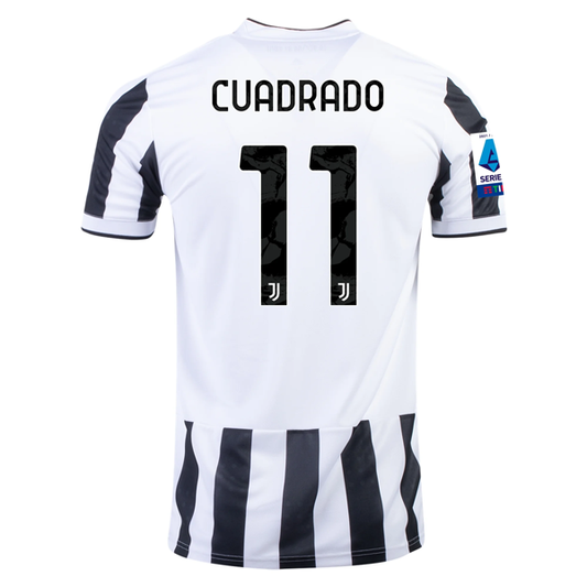 adidas Juventus Juan Cuadrado Home Jersey w/ Serie A Patches 21/22 (White/Black)