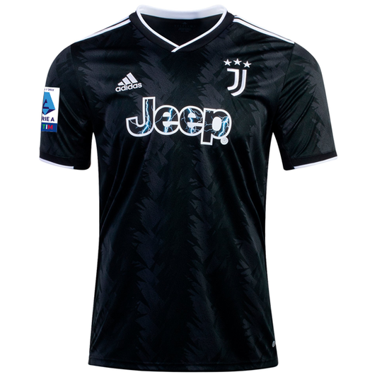 adidas Juventus Federico Chiesa Away Jersey w/ Serie A Patch 22/23 (Black/White/Carbon)