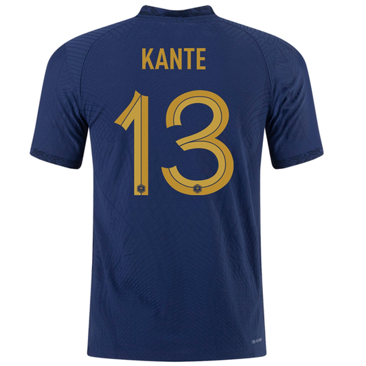 Nike France Authentic Match N'Golo Kante Home Jersey w/ World Cup Champion Patch 22/23 (Midnight Navy/Metallic Gold)