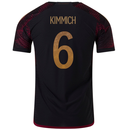 adidas Germany Authentic Joshua Kimmich Away Jersey 22/23 (Black/Burgundy)