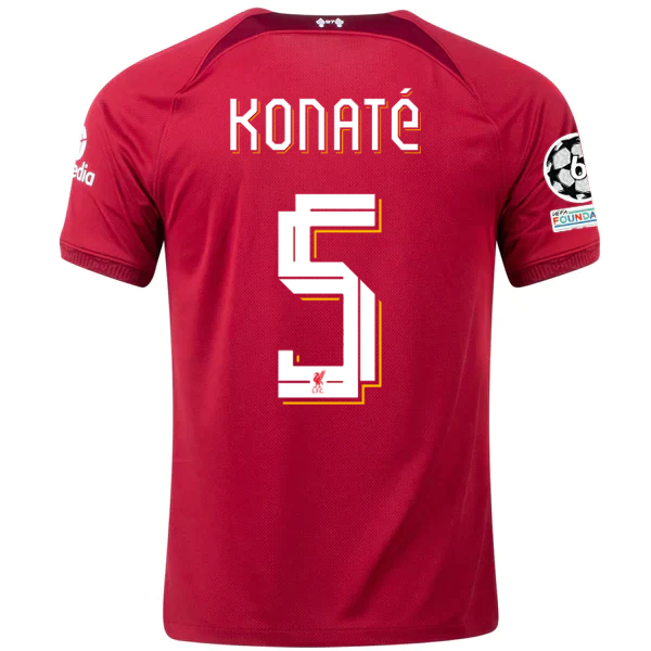 Nike Liverpool Ibrahim Konate Home Jersey w/ Champions League Patches 22/23 (Tough Red/Team Red)