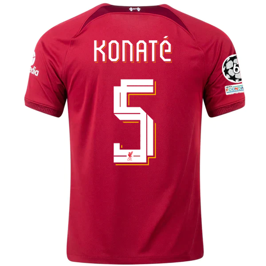 Nike Liverpool Ibrahim Konate Home Jersey w/ Champions League Patches 22/23 (Tough Red/Team Red)