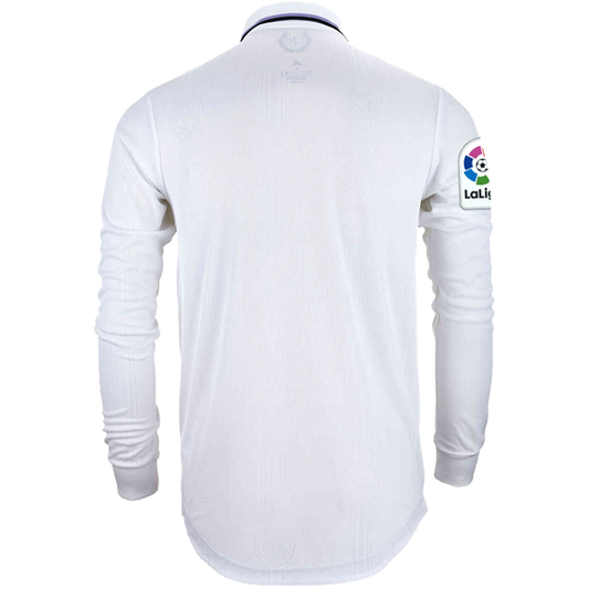 adidas Real Madrid Authentic Long Sleeve Home Jersey w/ La liga Patch 22/23 (White)