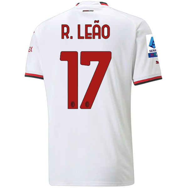 Puma AC Milan Rafael Leao Away Jersey w/ Serie A + Scudetto Patches 22/23 (White)