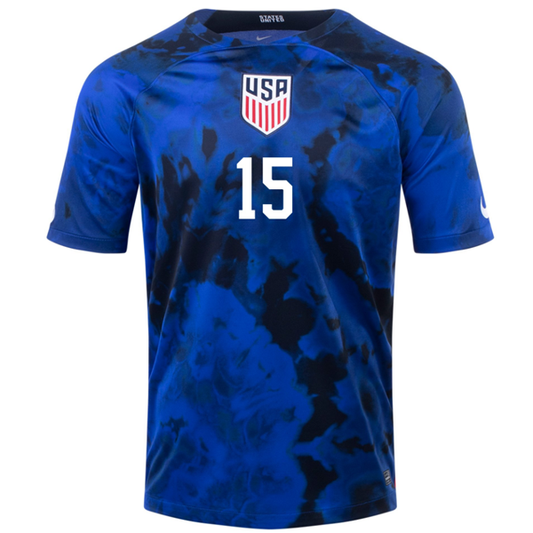 Nike United States Aaron Long Away Jersey 22/23 (Bright Blue/White)