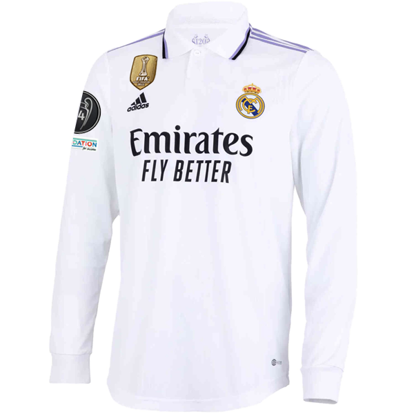 adidas Real Madrid Authentic Dani Carvajal Long Sleeve Home Jersey w/ Champions League Patches 22/23 (White)