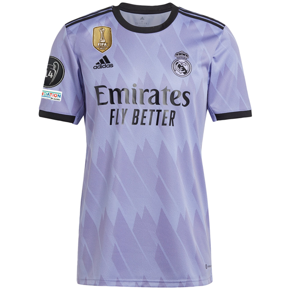 adidas Real Madrid David Alaba Away Jersey w/ Champions League Patches 22/23 (Purple/Black)