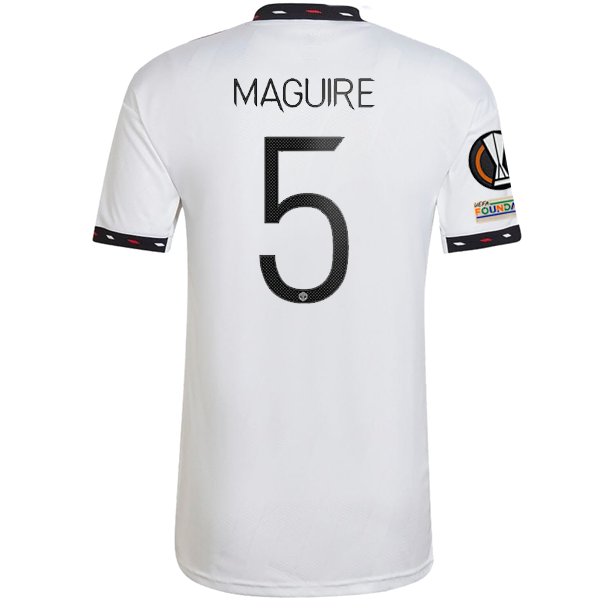 adidas Manchester United Harry Maguire Away Jersey w/ Europa League Patches 22/23 (White)