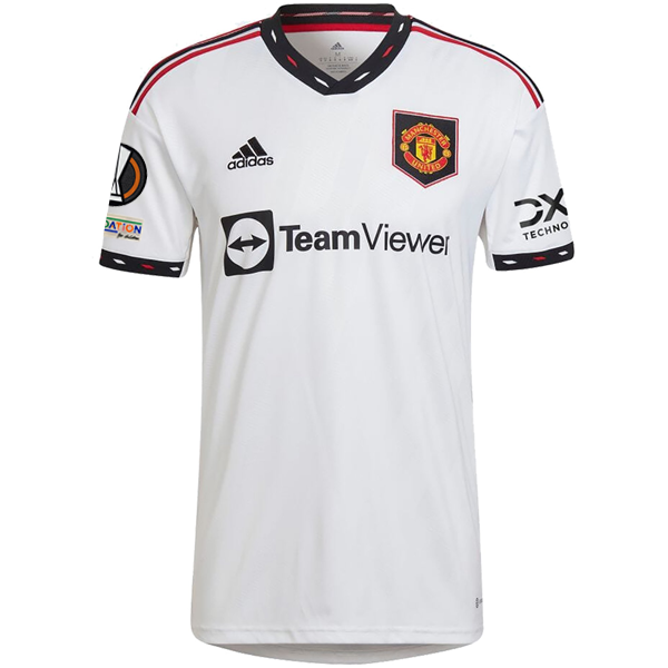 adidas Manchester United Marcus Rashford Away Jersey w/ Europa League Patches 22/23 (White)