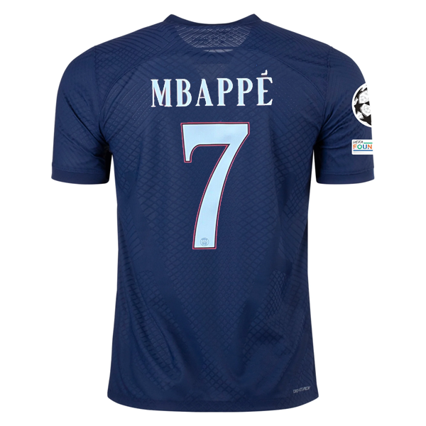 Nike Paris Saint-Germain Kylian Mbappe Authentic Match Home Jersey W/ Champions League Patches 22/23 (Midnight Navy)