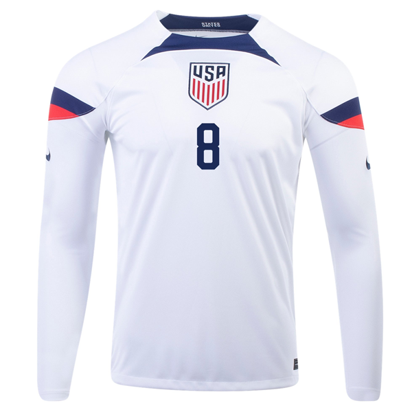 Nike United States Cristian Roldan Home Long Sleeve Jersey 22/23 (White/Loyal Blue)