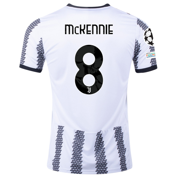 adidas Juventus Weston Mckennie Home Jersey w/ Champions League Patches 22/23 (White/Black)