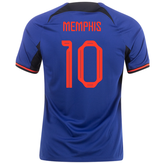 Nike Netherlands Memphis Depay Away Jersey 22/23 (Deep Royal/Habanero Red)