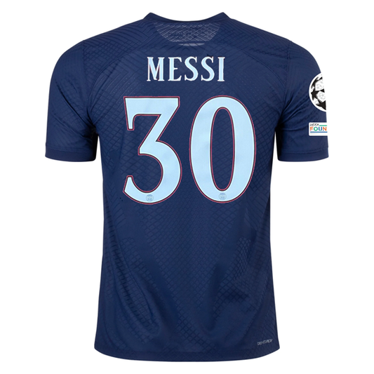 Nike Paris Saint-Germain Lionel Messi Authentic Match Home Jersey W/ Champions League Patches 22/23 (Midnight Navy)