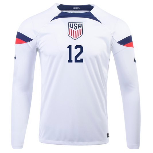 Nike United States Miles Robinson Home Long Sleeve Jersey 22/23 (White/Loyal Blue)