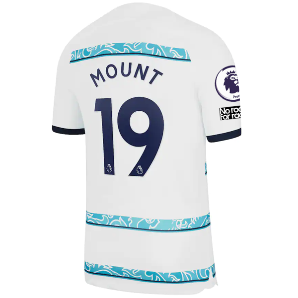 Products Nike Chelsea Mason Mount Away Jersey w/ EPL + Club World Cup Patches 22/23 (White/College Navy)