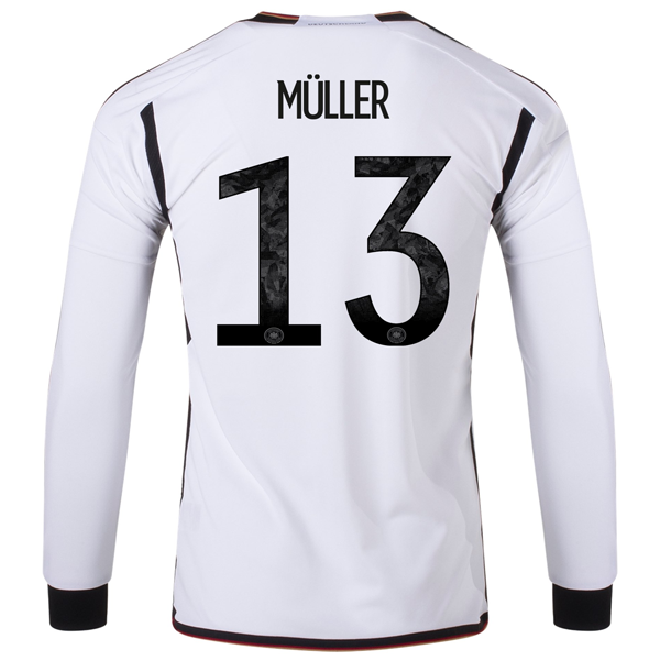 adidas Germany Thomas Muller Home Long Sleeve Jersey 22/23 (White/Black)