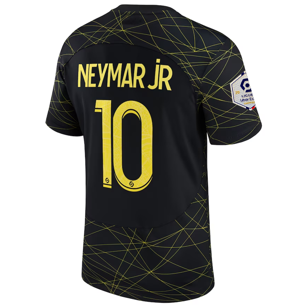 Nike Paris Saint-Germain Neymar Fourth Jersey w/ Ligue 1 Patch 22/23 (Black/Tour Yellow)