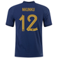 Nike France Authentic Match Christopher Nkunku Home Jersey w/ World Cup Champion Patch 22/23 (Midnight Navy/Metallic Gold)