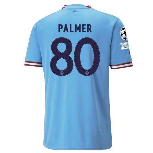Puma Manchester City Cole Palmer Home Jersey w/ Champions League Patches 22/23 (Team Light Blue)